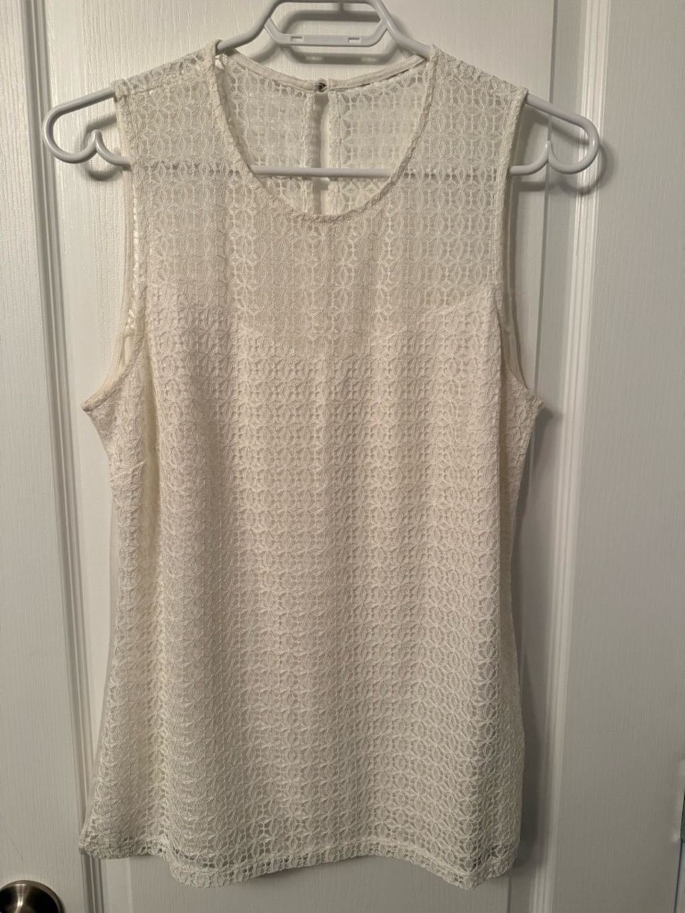 Ivory Lace Sleeveless Top